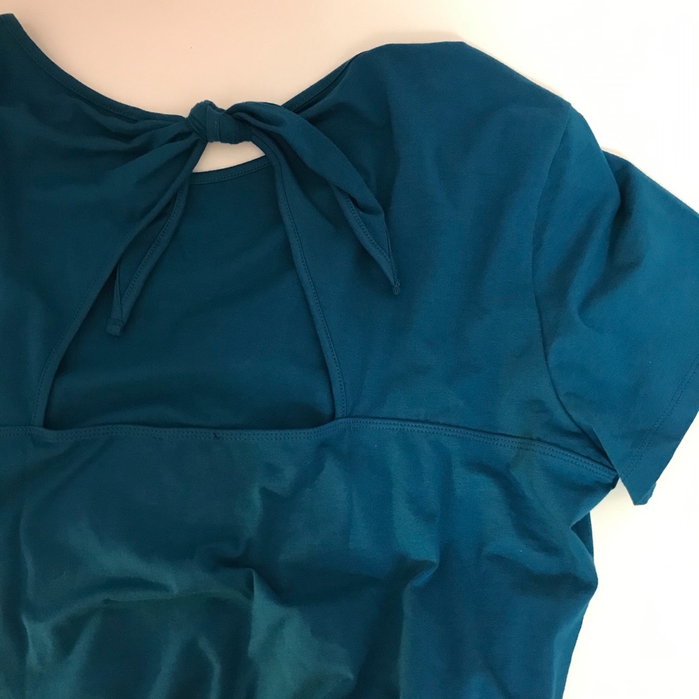 Bebe Moroccan Blue Short Sleeve T-Shirt Dress - Picture 3 of 7